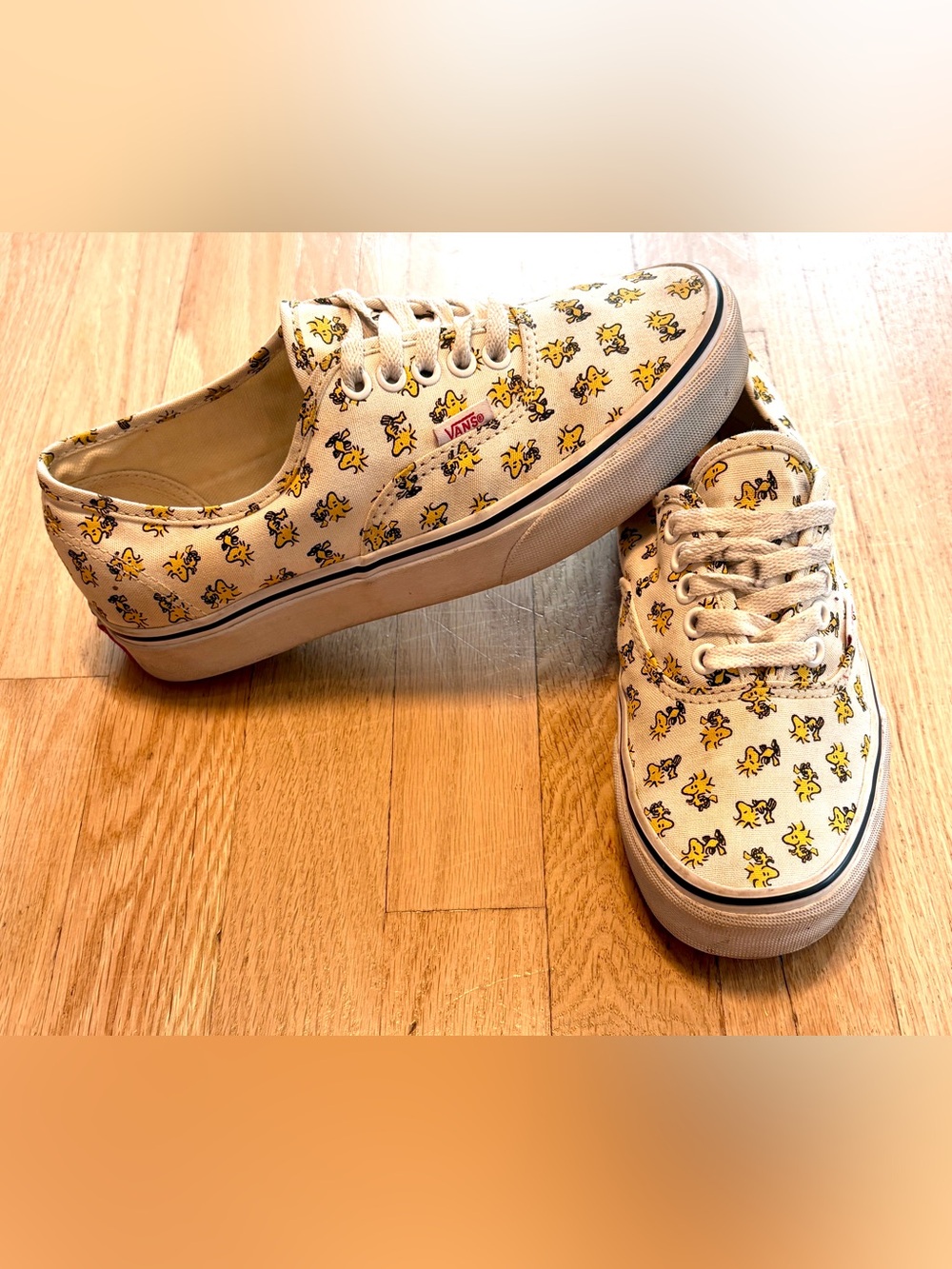 Vans x Peanuts 2017 Woodstock Authentic White Yellow Sneakers Women’s 8 Men’s 6 - Picture 6 of 14